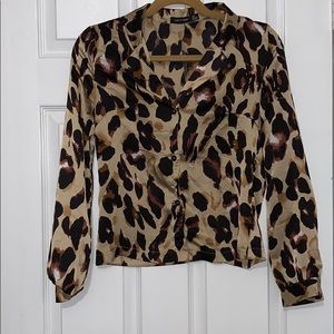 Satin button up shirt